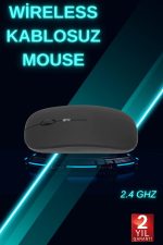 Siyah Wireless Kablosuz Sessiz Mouse Bluetooth Bağlantılı
