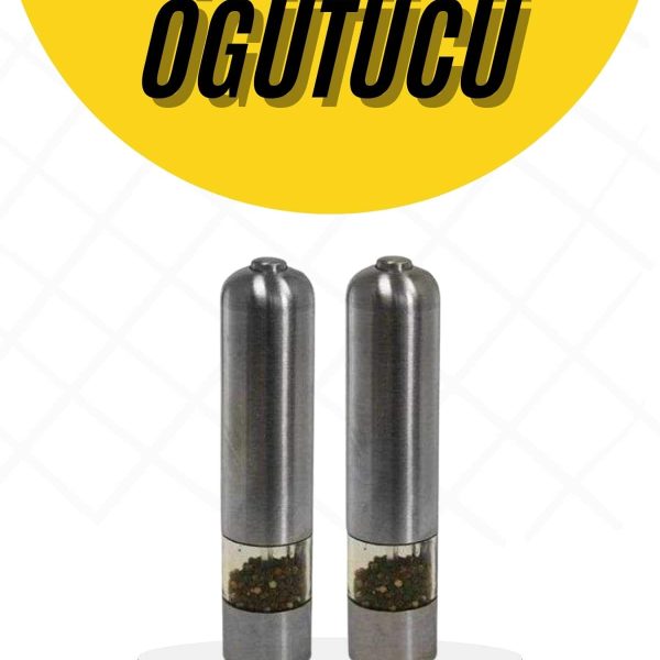 Baharat Öğütücü Paslanmaz Ayarlanabilir Otomatik Pilli Işıklı Tuz & Karabiber