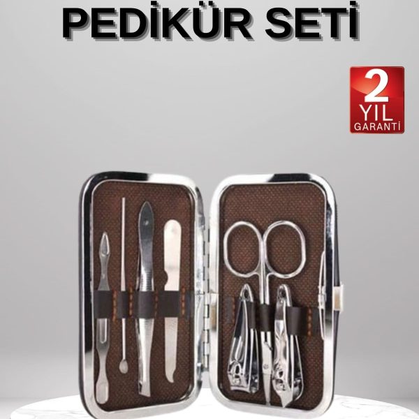 7 Parça Manikür Pedikür Seti El Ayak Bakımı Çantalı Paslanmaz Çelik