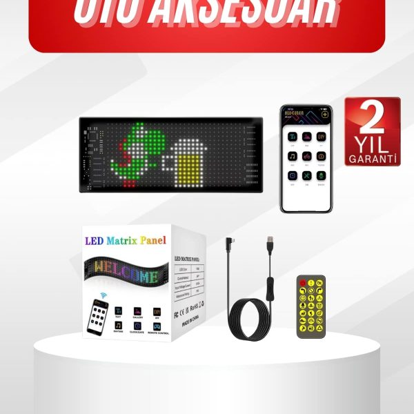 Led Ekran Matrix Panel Dijital Araba Yazısı RGB 16x64