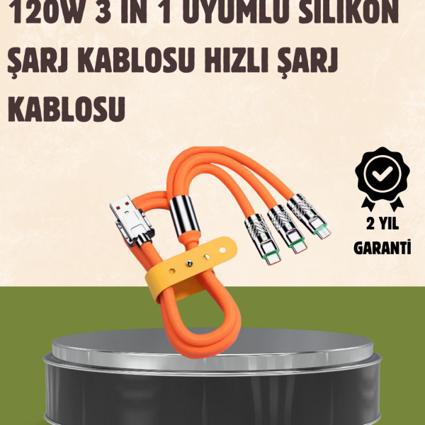 Çoklu Cihaz Dostu 120 W Hızlı Şarj Kablosu – Tek Kablo ile Her Cihaz Elinizin Altında