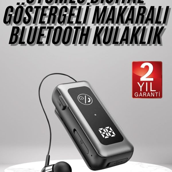 Makaralı Kulaklık SD Kart Girişli Dijital Göstergeli Kablolu Bluetooth Kulaklık