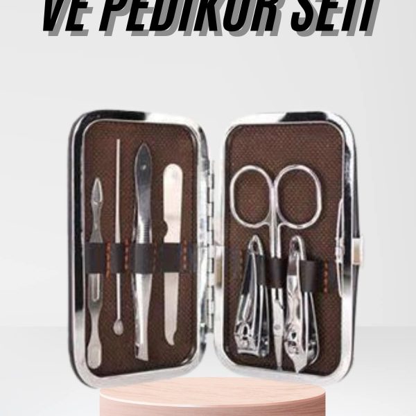 Çantalı 7 Parça Manikür Pedikür Seti Tırnak Makası Cımbız Törpü