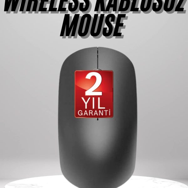 Siyah Kablosuz Mouse Wireless Mouse Minimal Tasarım