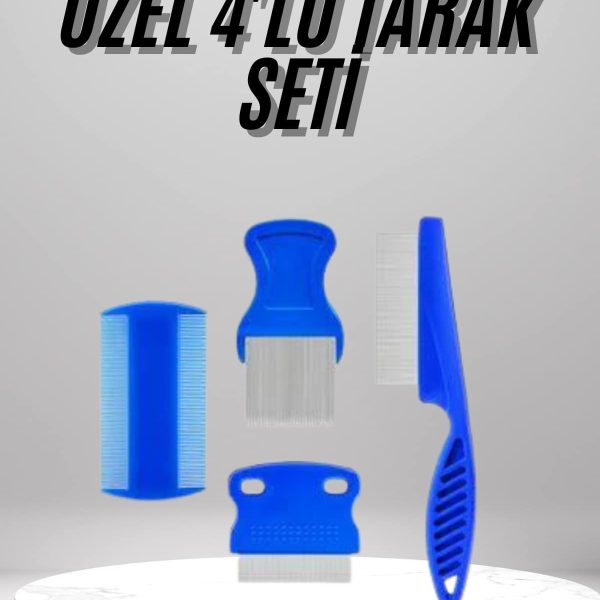 4&apos;lü Bit Evcil Hayvan Tarak Seti Kedi Köpek Bit Tarak Seti Pire Tarağı