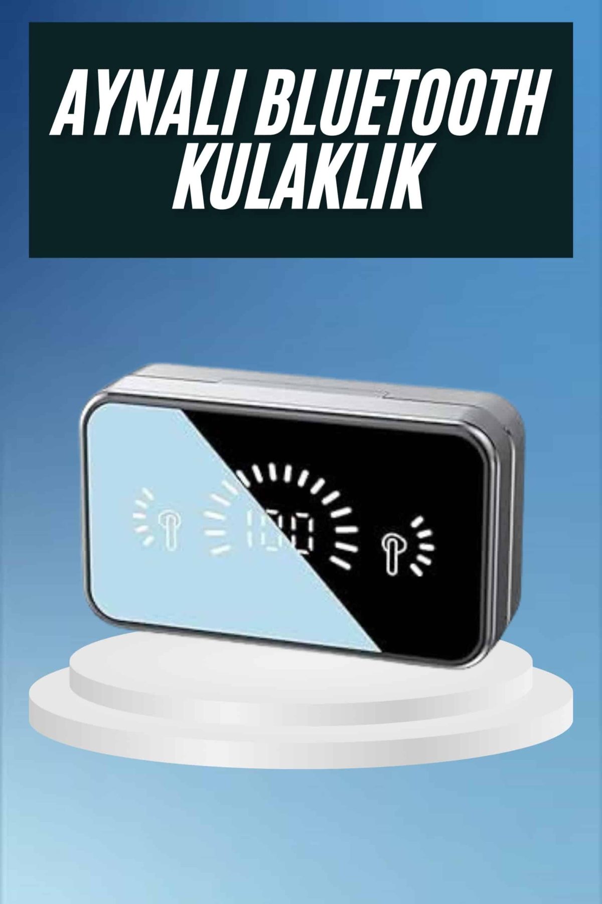 Powerbankli Bluetooth Kulaklık Yüksek Ses Aynalı Çift Dijital Gösterge Ekranı - Görsel 1