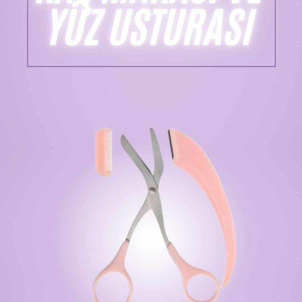 Taraklı Kaş Makası ve Ustura Seti Kaş Düzeltme Makası Kaş Bıyık Alma Aleti