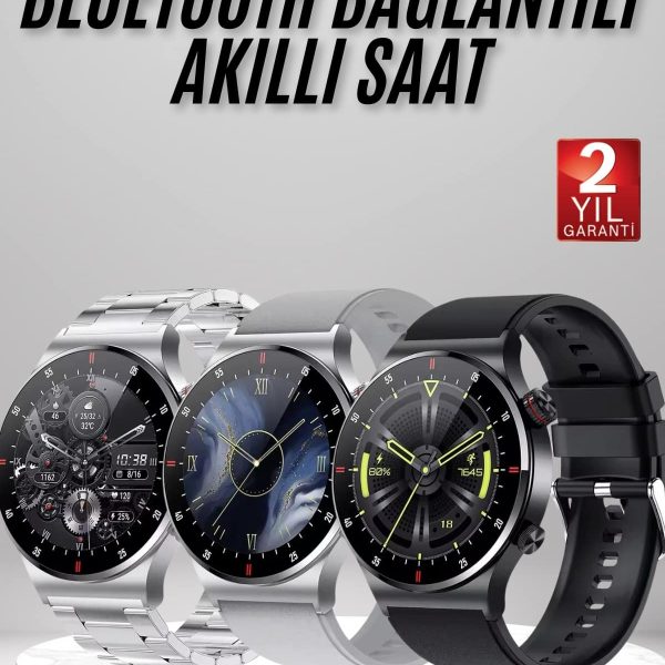 Akıllı Saat Çoklu Kordon Seçeneği Amoled Ekran Çok Fonksiyonlu Bluetooth Bağlantılı