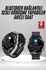 Akıllı Saat Amoled Ekran Metal Ve Deri Kordonlu Uyku ve Sağlık Takibi Titreşimli