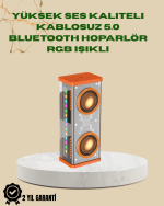 Ritmik LED Işıklı, Güçlü Sesli Taşınabilir Hoparlör
