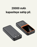 20000 mAh Taşınabilir Powerbank | Çok Kablolu, Hızlı Şarj Destekli (22.5W) - Görsel 2