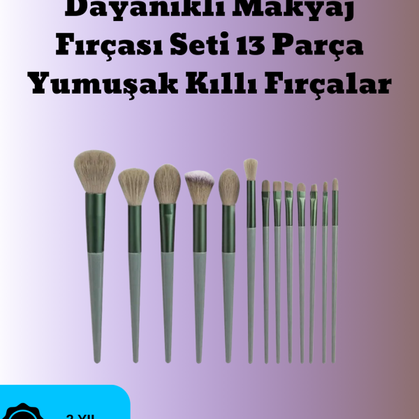 Toz ve Krem Ürünler İçin Güçlü Tutucu Yumuşak Kıllı Makyaj Fırça Takımı 13 Parça