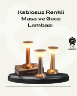 Modern USB&apos;li Kablosuz Masa Lambası – Minimalist Tasarım, 3 Farklı Parlaklık