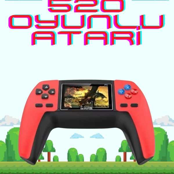520 Retro Oyunlu El Konsolu Atari Oyun Konsolu Taşınabilir