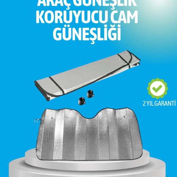 Gelişmiş Yansıtıcılı Katlanabilir Araç Güneşliği – Alüminyum & Süngerli İzolasyon Teknolojisi