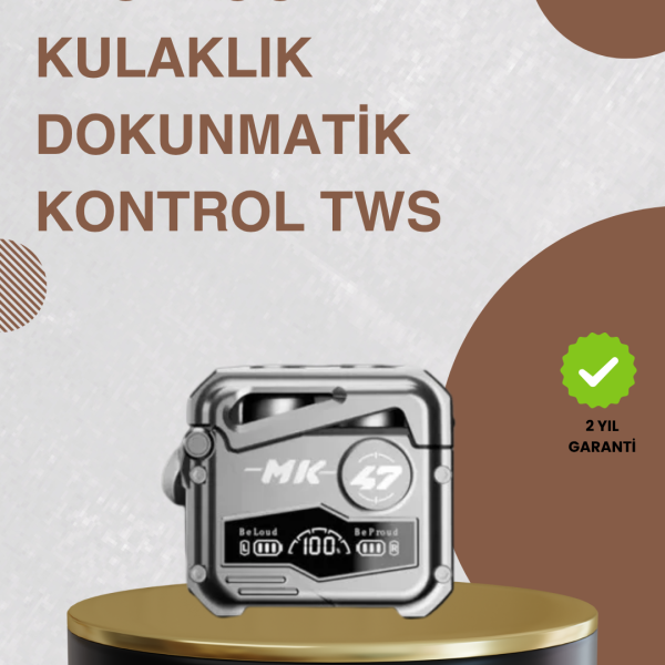 Bluetooth 5.0 Kulak İçi Kablosuz Kulaklık – Dokunmatik Kontrol, Düşük Gecikme