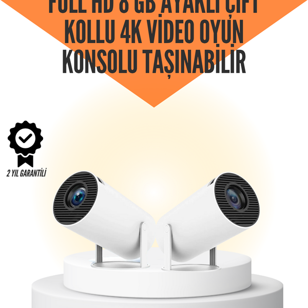 10.000 Oyun Destekli, Çift Kollu 4K Projeksiyon – HDMI, USB, AUX, Ethernet Yok