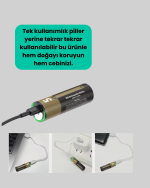 Yüksek Performanslı AA USB Şarjlı Lityum Pil | 1.5V Sabit Güç | 2’li Paket - Görsel 3
