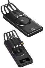 Kablosuz Çoklu Şarj Girişli 10.000 Mah Kablolu Powerbank Taşınabilir - Görsel 5