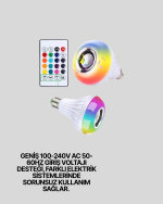 12W LED Ampul – Renkli Işık ve Dahili Hoparlör Özellikli - Görsel 5