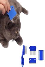4&apos;lü Bit Pire Tarağı Set Kedi Köpek Evcil Hayvan Tüy Toplayıcı Mavi - Görsel 5