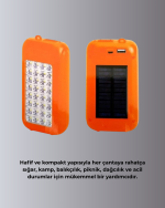 10000 mAh Güneş Enerjili Taşınabilir Şarj Cihazı ve Aydınlatma Cihazı - Görsel 5