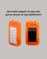 Gold Silver GS-875 Outdoor Powerbank & Işıldak – Güneş Paneli, 32 LED, 10000 mAh, Çift Çıkış - Görsel 2