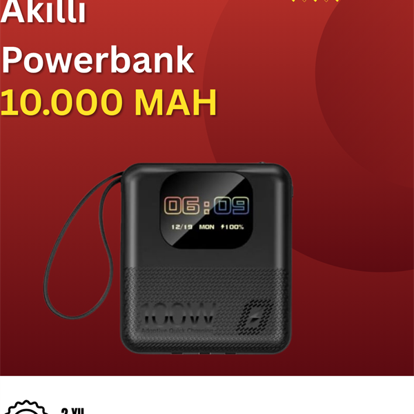 10.000 mAh Çok Amaçlı Akıllı Saat ve Powerbank Cihaz