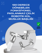 1080° Dönebilen Musluk Aparatı – Çift Su Akışı, Robotik Kol Tasarımı ve Su Tasarrufu Özellikli