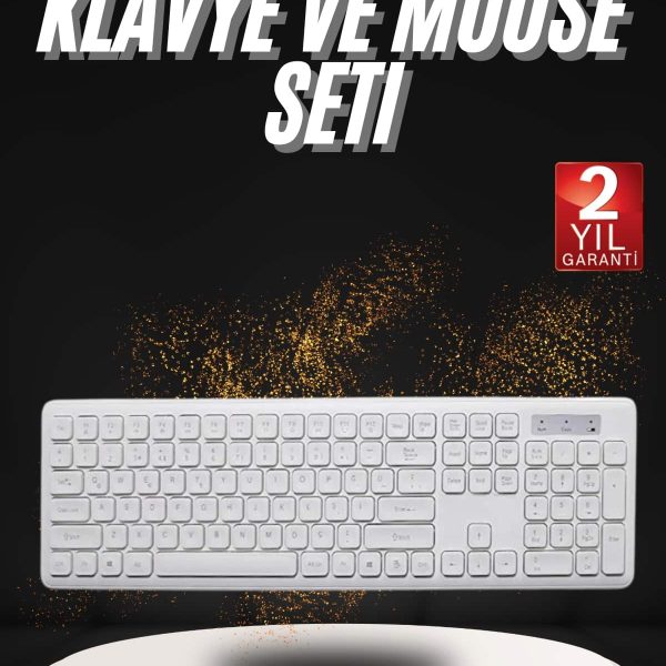 Klavye Mouse Seti Sessiz Kablosuz Türkçe TV  PC Uyumlu