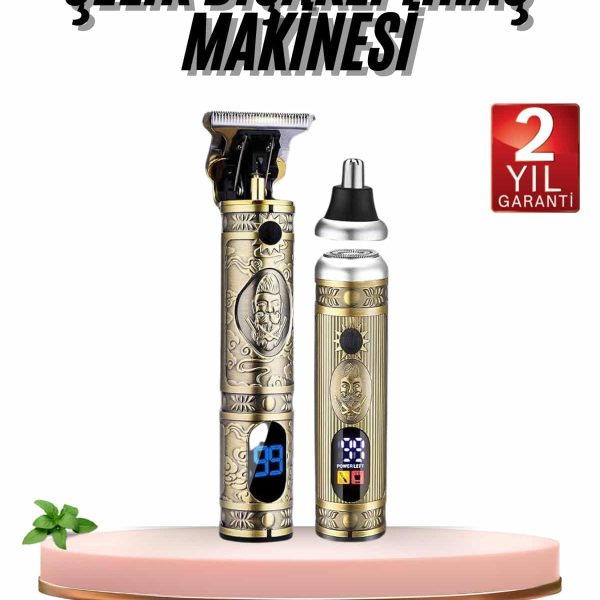 Erkeklere Özel 3 Başlıklı Tıraş Makinesi Saç Sakal Ense Kulak Tıraşına Uygun