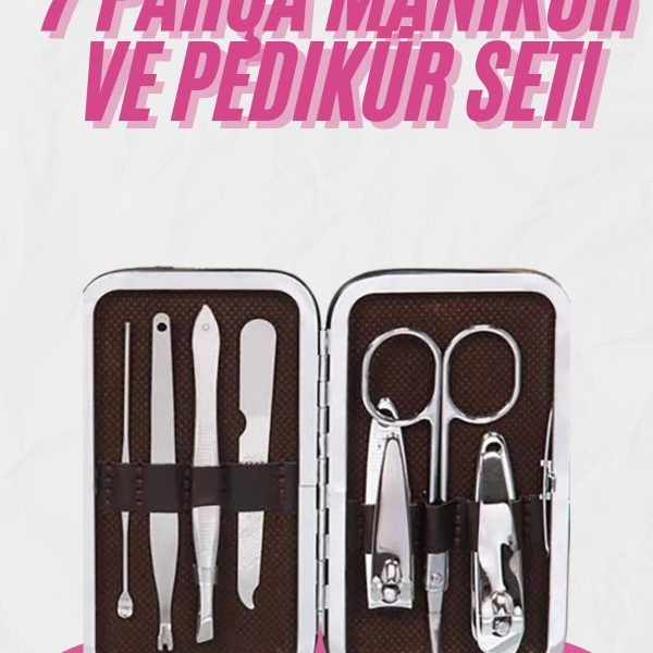Deri Çanta Hediyeli 7 Parça Manikür-Pedikür Tırnak Bakım Seti