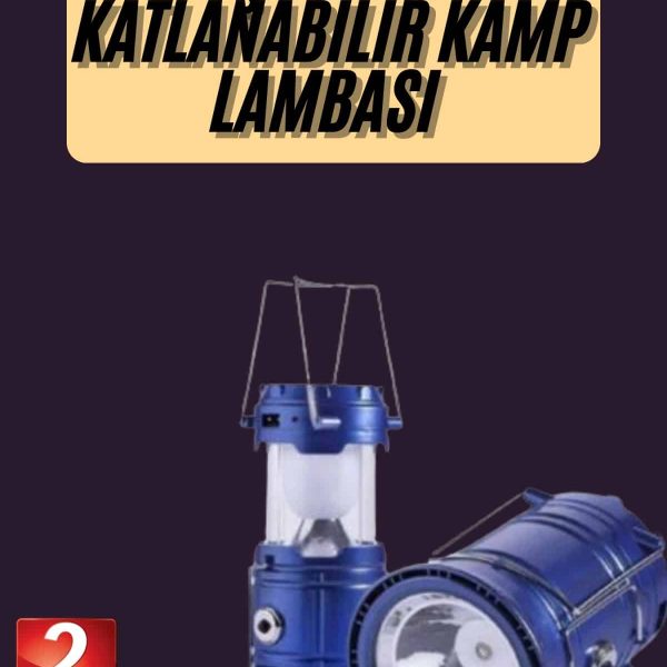 Kamp Feneri Şarj Edilebilir Güneş Enerjili Işıldak USB Şarjlı