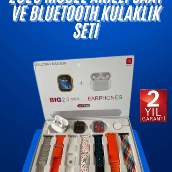 Yeni Nesil 7 Kordonlu Arama Bildirim Özellikli Kulaklık Hediyeli Akıllı Saat