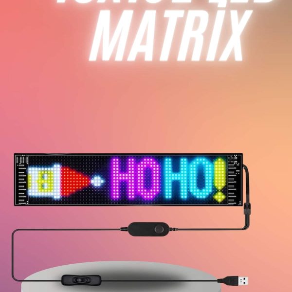 Matrix Led 16x192 Cama Yapışan Telefon Kontrollü Panel Dijital Ekran Kumandalı
