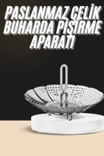 Buharda Pişirme Haşlama Aparatı Açılır Kapanır Paslanmaz Çelik Sebze Haşlama