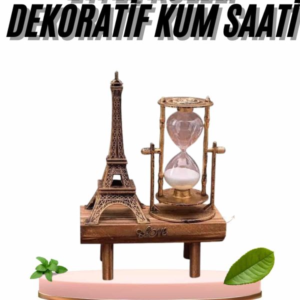 Paris Eyfel Kulesi Hediyelik Eyfel Retro Kum Saati Dekoratif Eşya
