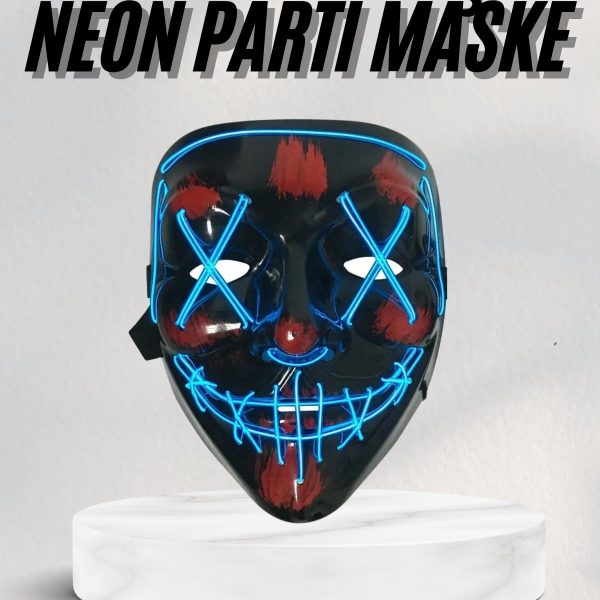 Led Işıklı Neon Maske Cadılar Bayramı Maskesi Korkunç Korku Maskesi