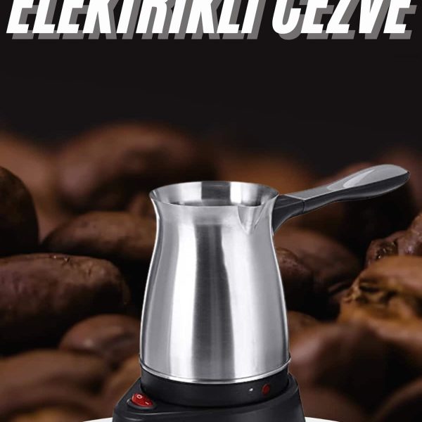 Paslanmaz Çelik Türk Kahvesi Makinesi 6 Fincan Kpasiteli Elektrikli Cezve