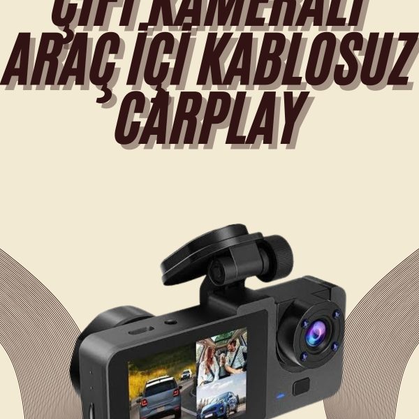 Gece Görüşlü DVR 3 Lensli Araç İçi Sürüş Kamerası Video Kaydedici