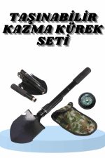 Çelik Katlanır Fonksiyonel Kamp Kazma Kürek Ve Kesme Aleti Seti Küçük Kazma Kürek Seti