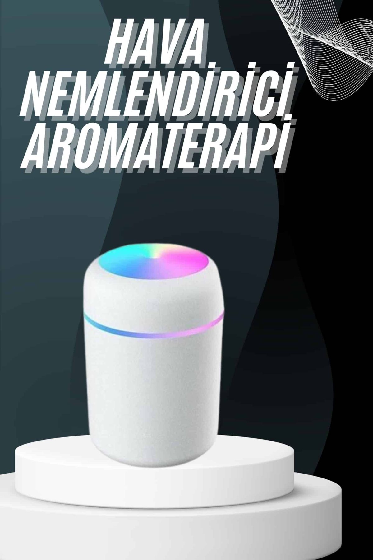 Hava Nemlendirici Buhar Makinesi Led Işıklı USB Dekoratif Nemlendirici - Görsel 1