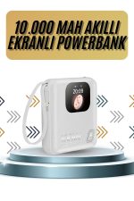 Akıllı Powerbank Ekranlı 10.000 Mah Hızlı Şarj Edebilen 4 Girişli Çok Fonksiyonlu