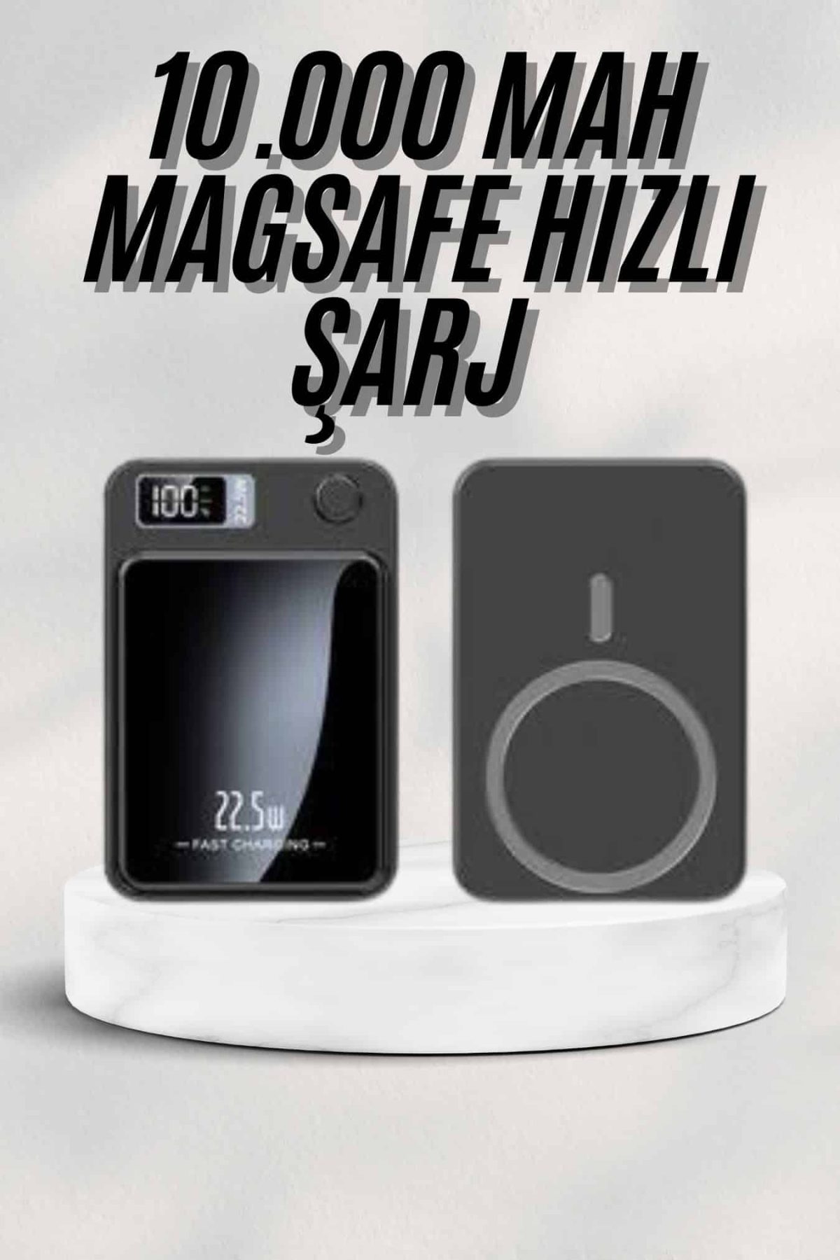 Taşınabilir Şarj Magsafe Powerbank 10.000 mAh Hızlı Şarj Led Göstergeli Kablosuz - Görsel 1