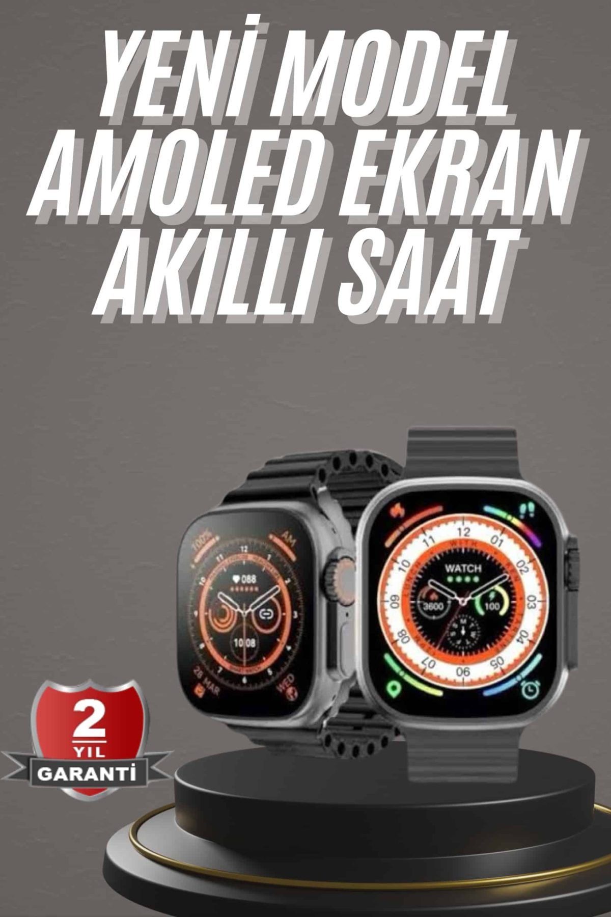 Akıllı Saat Kordon Hediyeli Güçlü Batarya Kapasiteli Titreşimli Bildirim Görme Unisex - Görsel 1