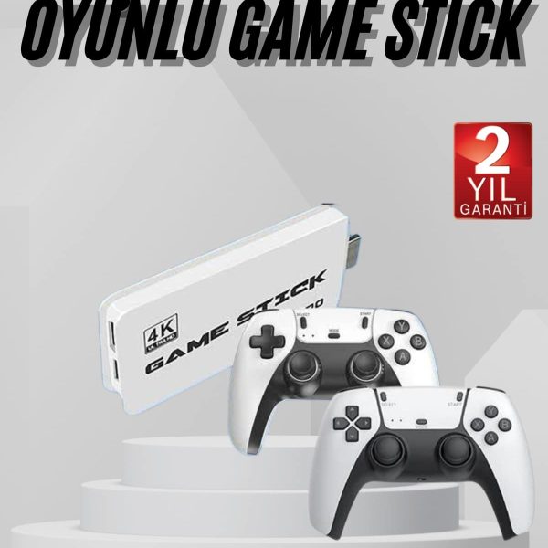 3D 4K 2000 Oyunlu Game Stick Oyun Konsolu Çift Konsol