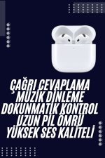 Bluetooth Kulaklık Beyaz Çağrı Cevaplama Dokunmatik Kontrol Kablosuz - Görsel 2