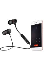 Sports Mıknatıslı Siyah Bluetooth Kulaklık Kablolu Uzun Pil Ömrü - Görsel 2