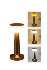 Kablosuz Renkli Masa ve Gece Lambası Altın Rengi Dokunmatik Led Lamba - Görsel 2