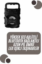 Kablosuz Bluetooth Hoparlör Ses Bombası RGB Işıklı Taşınabilir Yüksek Ses Kaliteli - Görsel 2